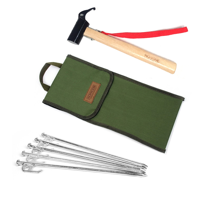 노마드 팩망치 + 갈고리 크롬 단조팩 20cm 5p + 팩해머 케이스 세트 27,900원