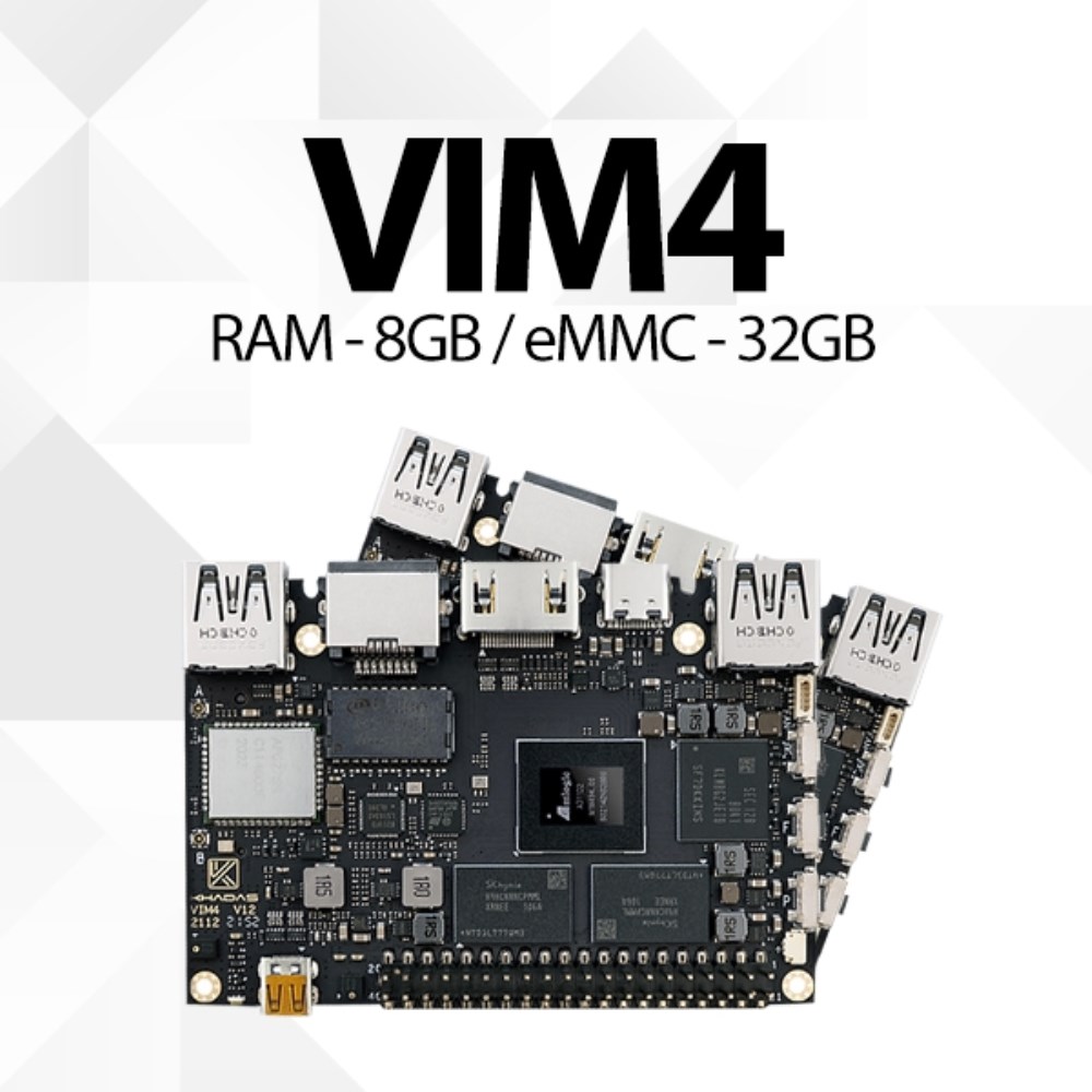 라즈베리파이 대체 카다스 Khadas VIM4 초소형 싱글 보드 컴퓨터 4K UI WiFi 6 Ubuntu Android OS 호환 495,000원