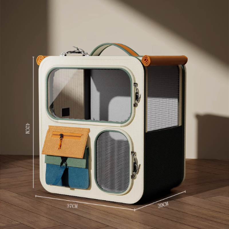 먀오샤오위안 대형 캔버스 반려동물 이동 가방 2in1 - 백팩+캐리어, 통기성 우수 휴대용 멀티펫 여행 캐리어 (강아지 고양이) 24,240원