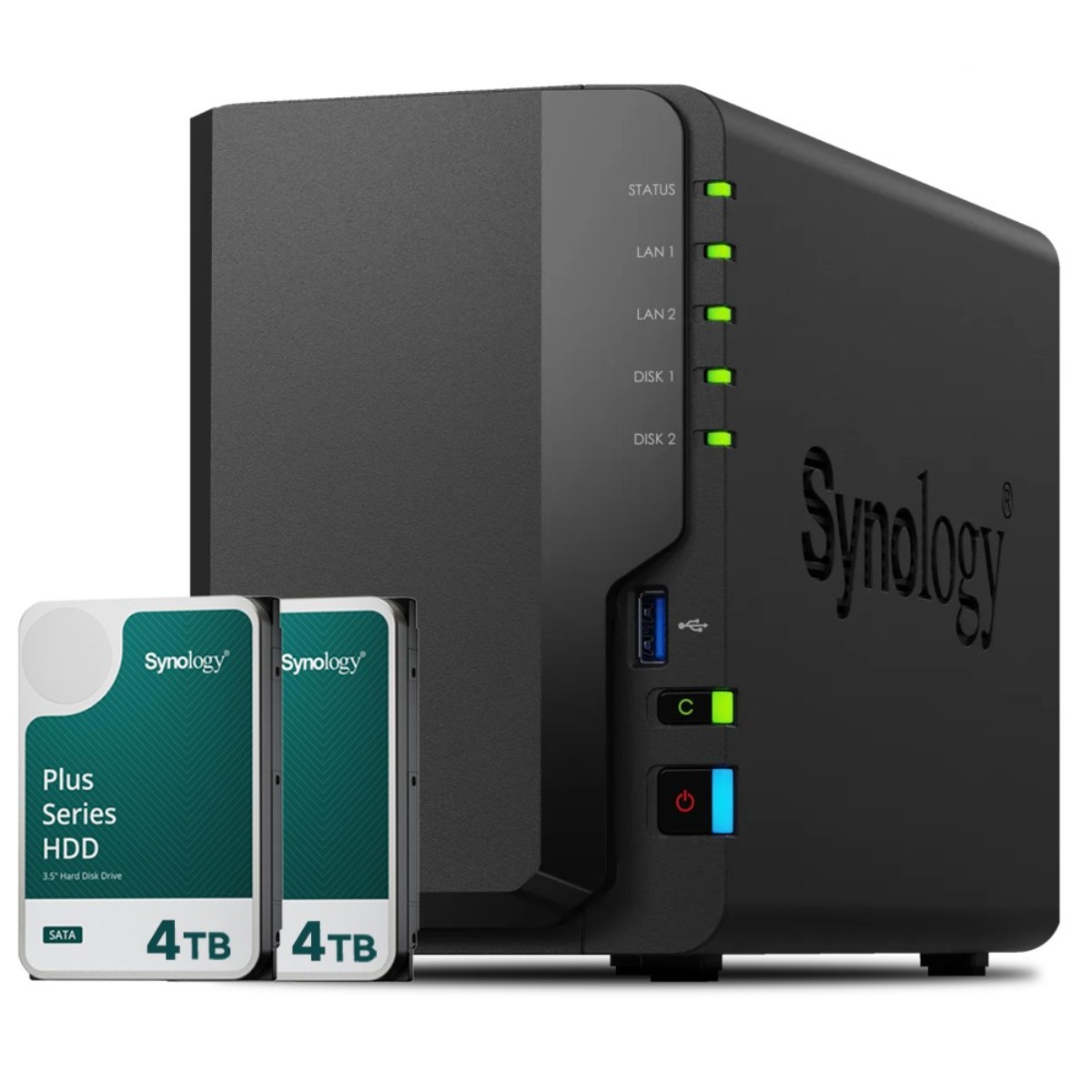 [ 시놀로지 공식총판 ] 시놀로지 나스 DS225+2bay [8TB]HAT3300-4TBX2EA 합본 기업용 NAS 1,167,000원