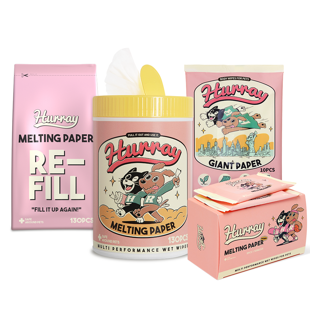 허레이 멜팅페이퍼 포터블 반려동물 휴대용 산책 물티슈 50매 동물용의약외품 인증, 1세트, 1개입 50,900원
