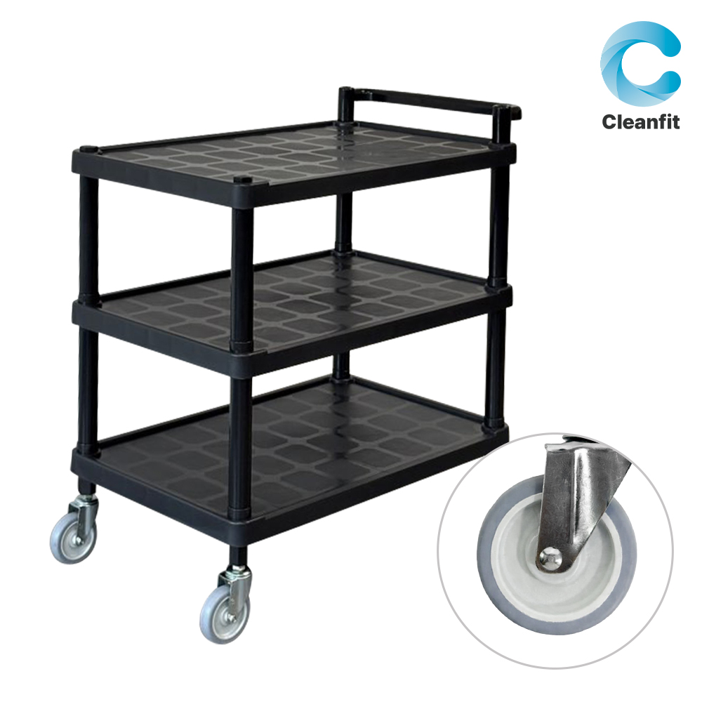 크린핏 3단 ABS 식당 서빙 카트 검정 (회색 바퀴), 1개 103,500원
