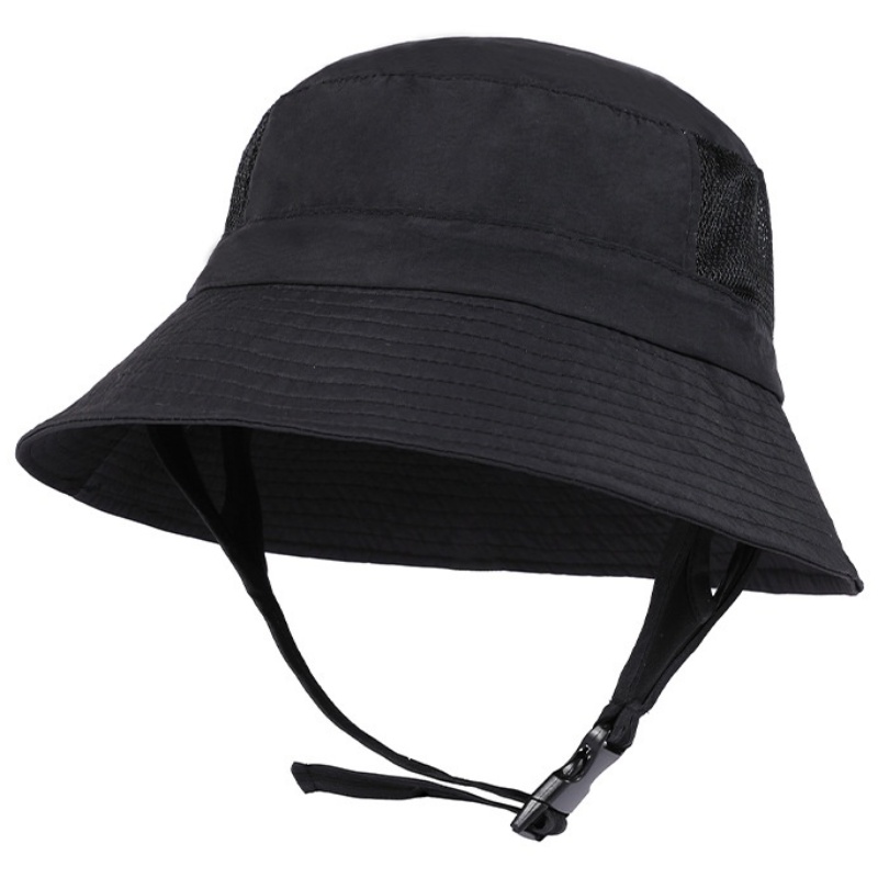 [UV 자외선차단] 주니로와 끈달린 서핑모자 물놀이모자 버킷햇, 블랙 16,800원
