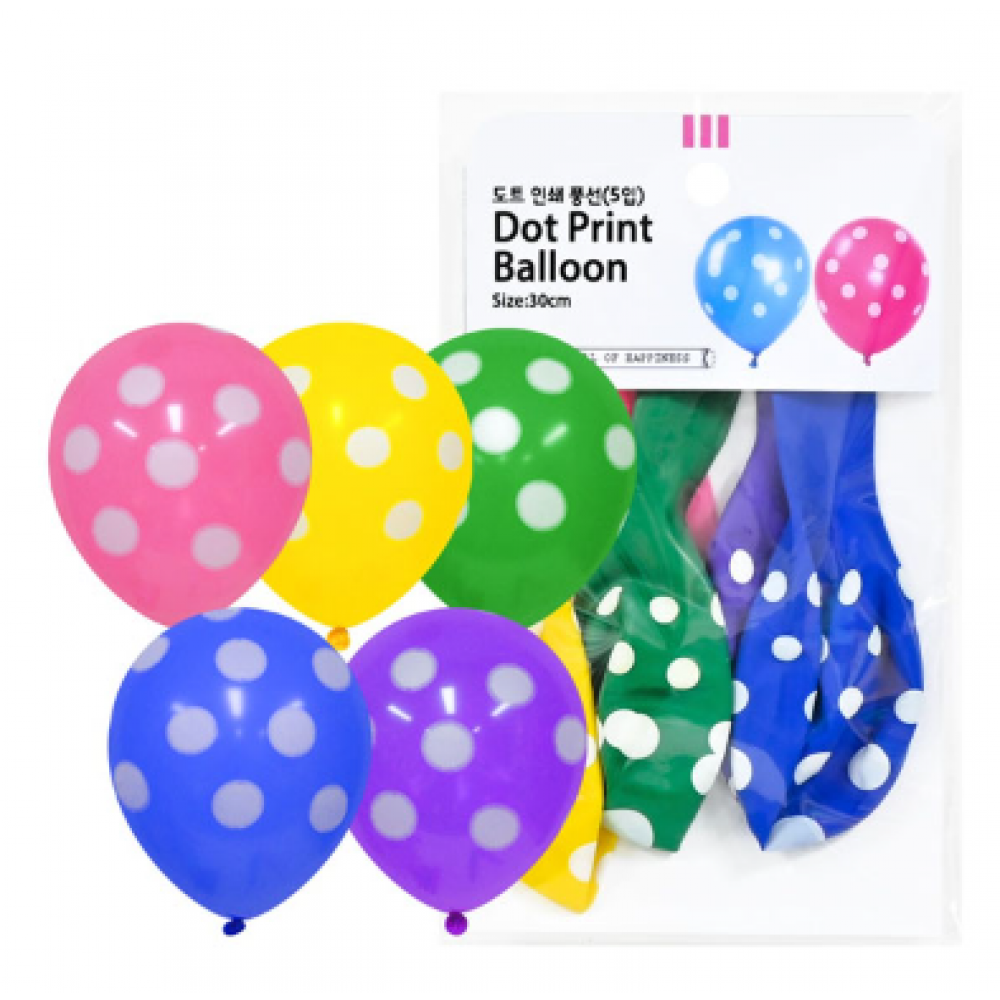 30cm도트인쇄풍선5입, 1세트 1,000원