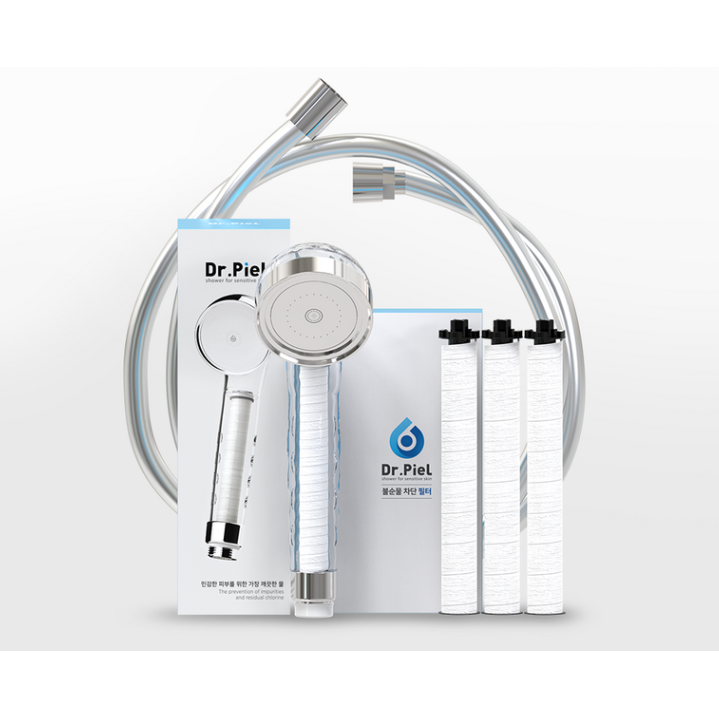 닥터피엘 샤워 선물 세트 (2중필터 샤워기 기본세트 + 에코 샤워호스(2m) + 샤워기 1차필터 3EA) 78,000원