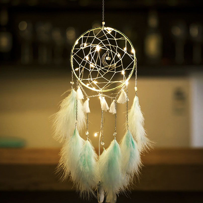 마벨인홈 드림캐쳐 초승달 펜던트 조명 세트, 그린 9,900원