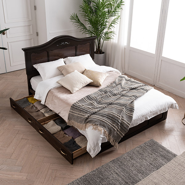 삼익가구 셀리나 도장 침대 + 양모 라텍스 독립 매트리스 세트 방문설치, 월넛 1,047,290원