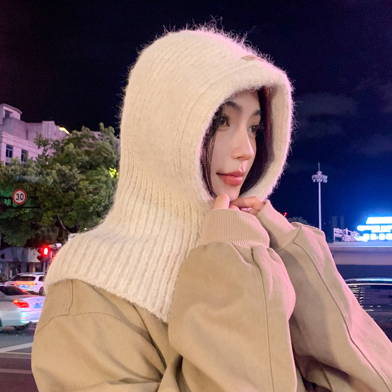 모자 발라클라바 겨울 모자 통합 라파 모자 울 모자 니트 따뜻한 두꺼운 여성의 새로운 가을과 겨울 목 모자 8,800원