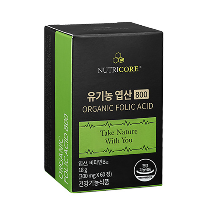 뉴트리코어 유기농 엽산 800, 60정, 1개 47,000원