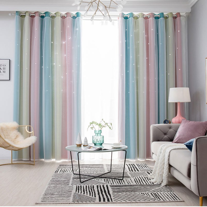 HAROO 아일렛형 펀칭암막 이중레이스 안방 이쁜 공주 차광 커튼 1+1 68,500원