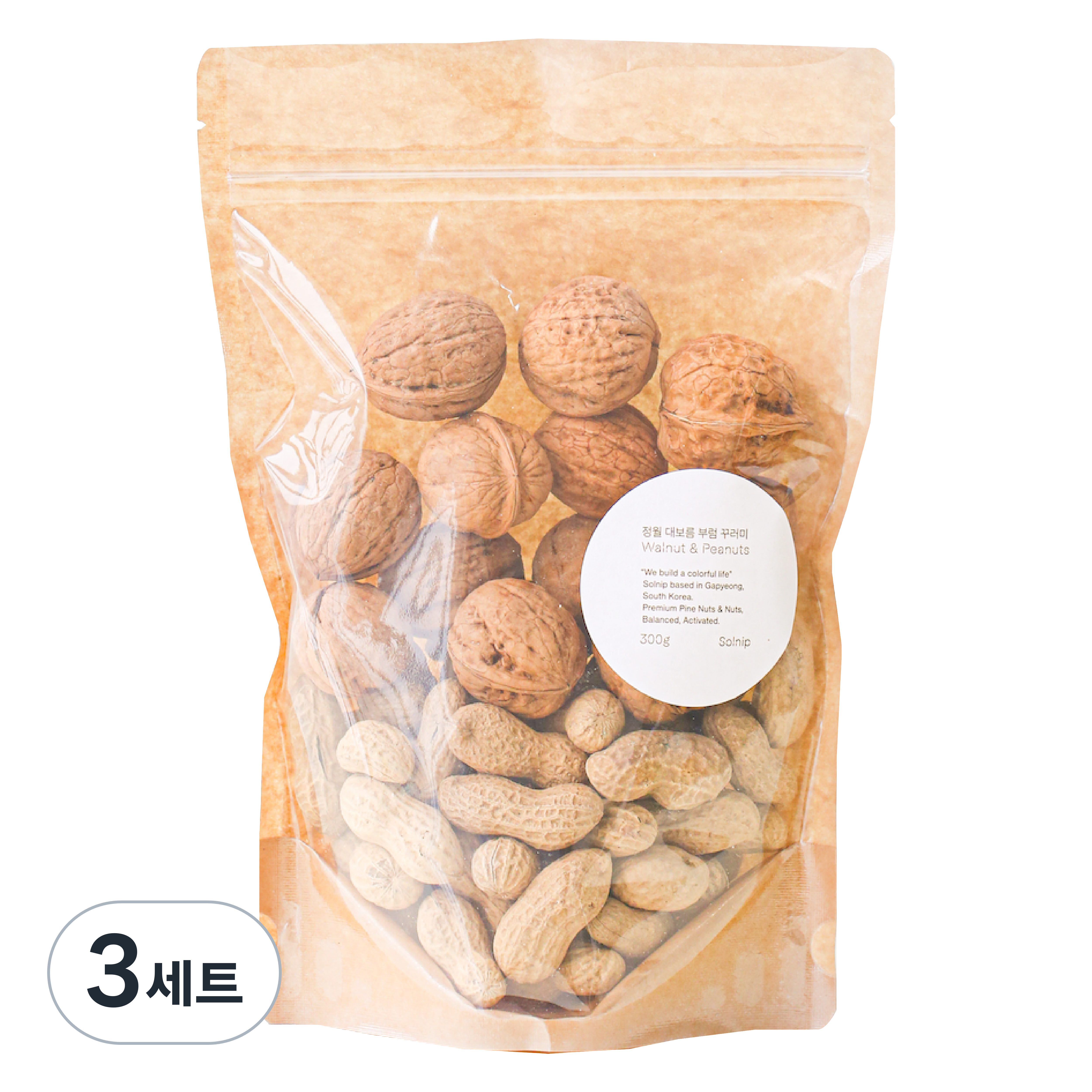 솔닙 유명산지 정월대보름 부럼 피호두 150g + 피땅콩 150g 세트 38,400원