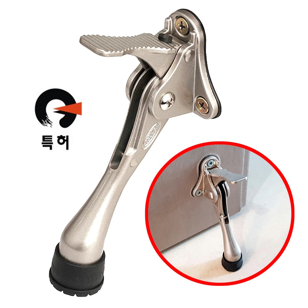 국산 특허 원터치 자동 말굽 도어 스토퍼 문닫힘 발굽 현관문 말발굽 문고정 스탑퍼 페달 발 터치 길이 조절 높이 조절 특허받은 고급형 문닫침대 문닫힘대 문닫침 클로저 방지 고정 6,450원