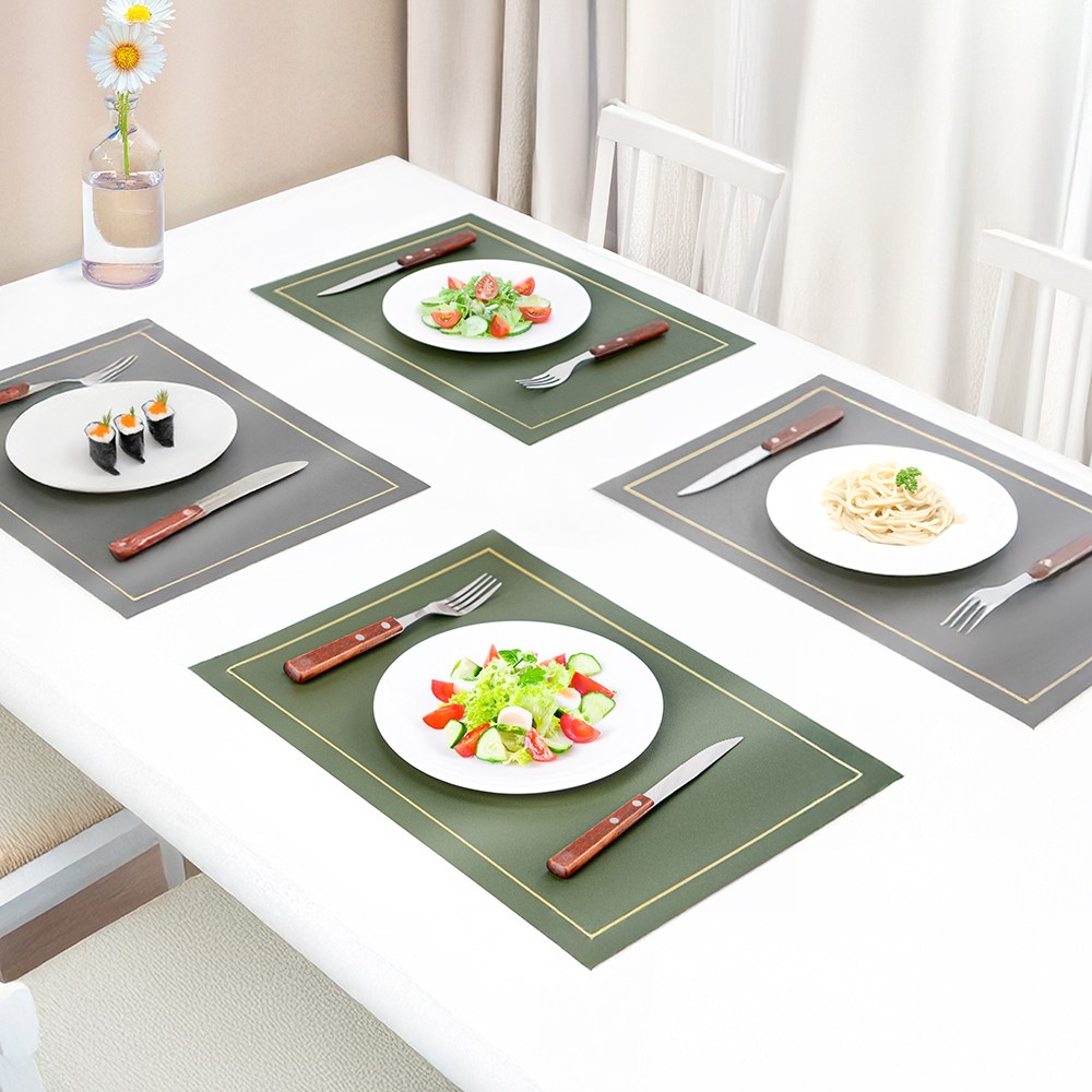 코지스 양면 식탁매트 북유럽 가죽 방수 식탁 테이블 매트 세트, 4개 15,750원