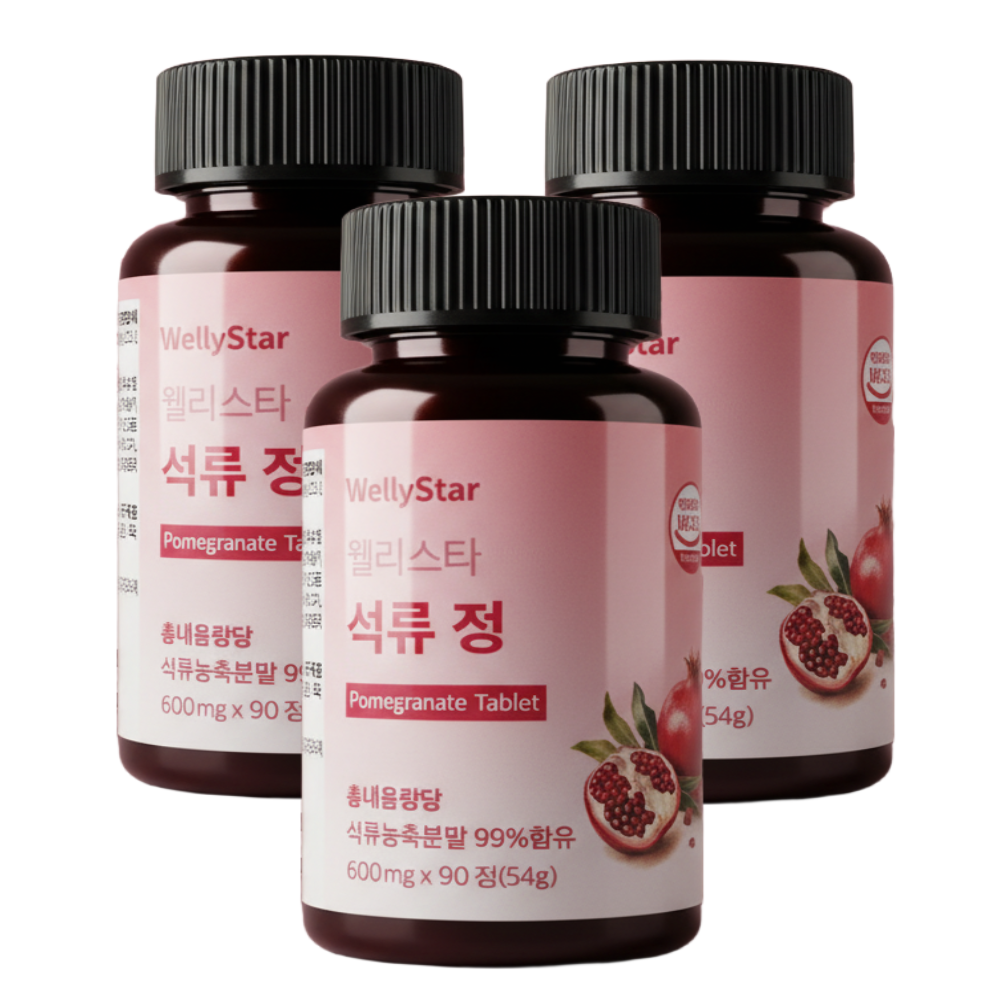 웰리스타 석류정 갱년기 건강 식물성에스트로겐 갱년기 증상완화 3개 9개월분, 3개, 90정 25,500원