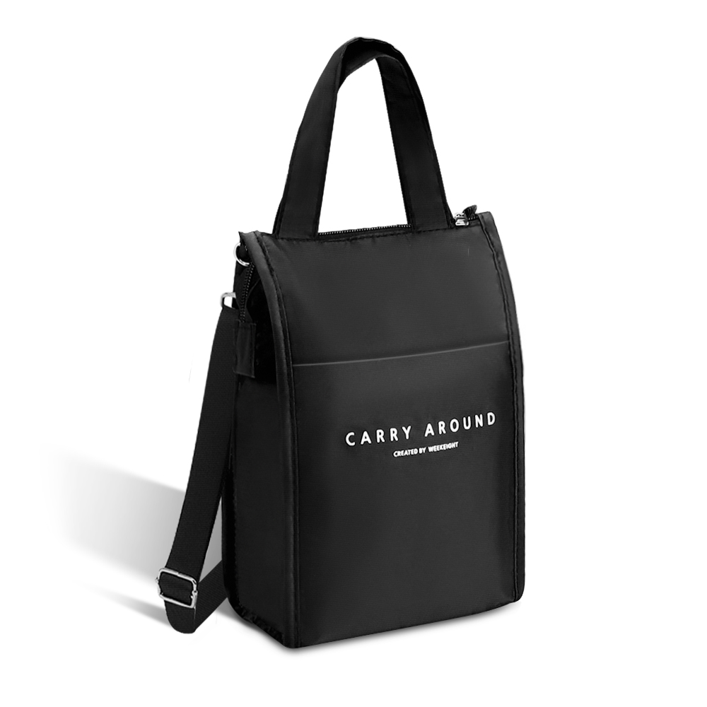 BUZOO 작은 사이즈 토트 크로스 보냉가방 휴대용 보온백 도시락 가방 보냉가방, 검은색, 1개 15,600원