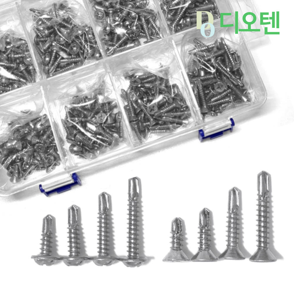 직결피스 7종세트 와샤머리 접시머리 스텐 황도금 13-50mm 230PCS 16,900원