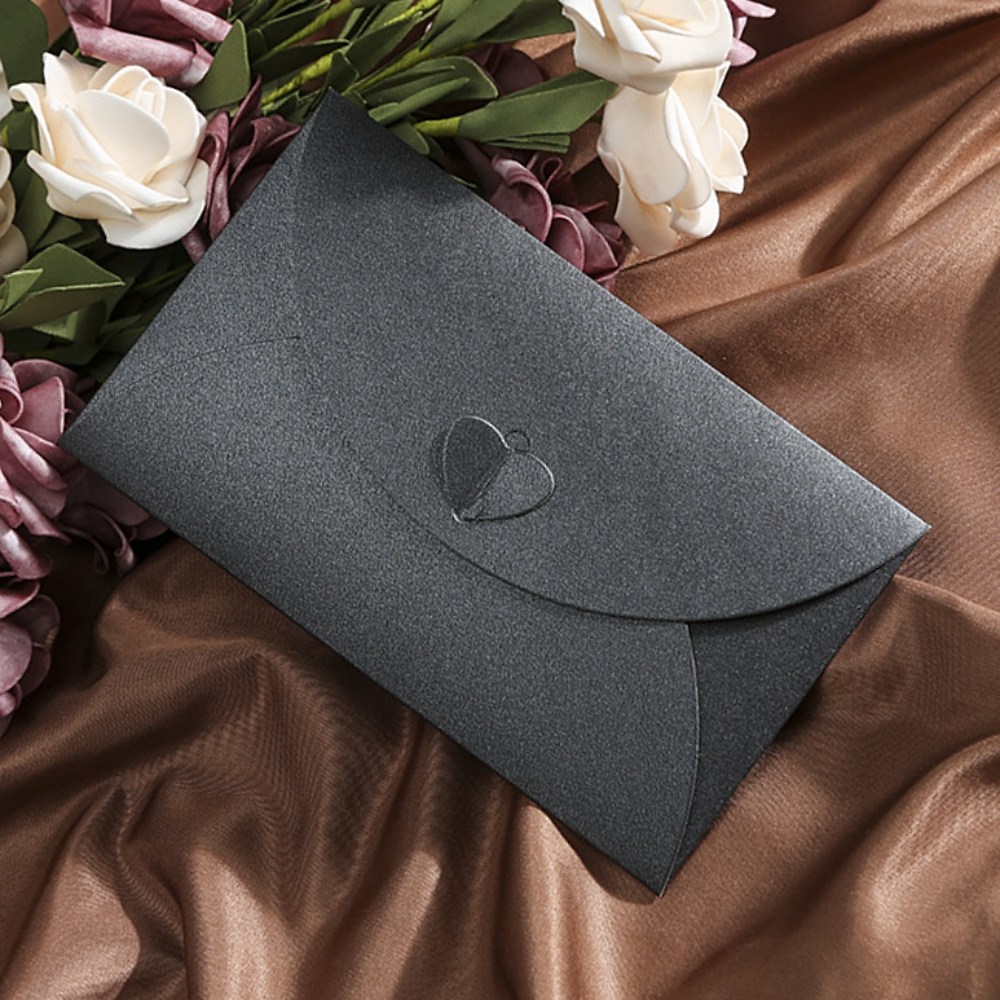 나인샵 고급 진주 펄 하트 편지 용돈 봉투, 20개입, 블랙 9,900원