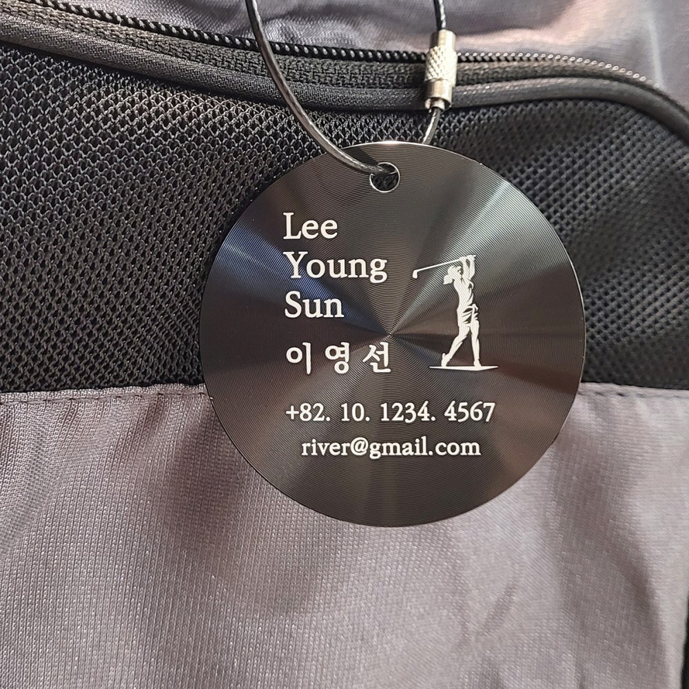 라헤로이 스핀 메탈 골프 네임택 골프가방 캐티백 이름표 블랙 골프 네임텍 주문제작 12,800원