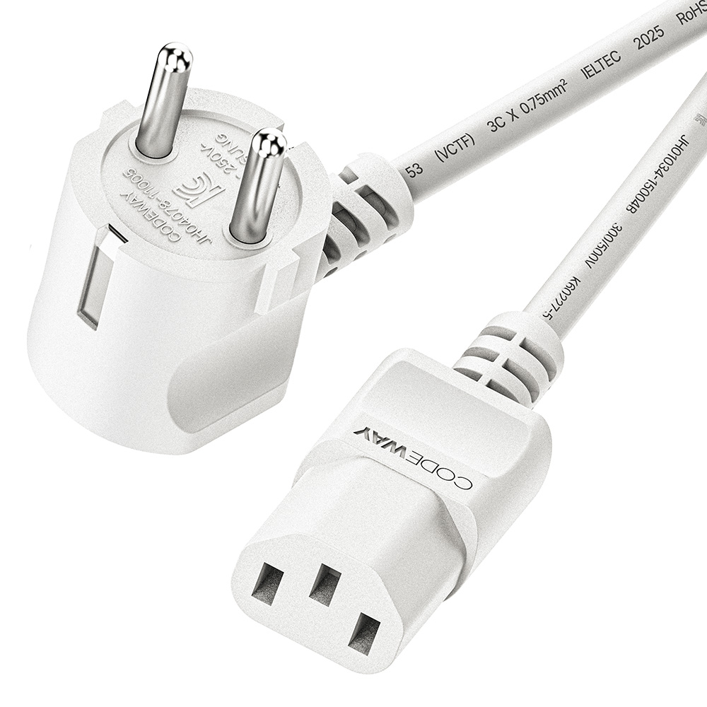 코드웨이 국산 AC 10A 전원코드 파워케이블 화이트, 1개, 1.8m 8,100원