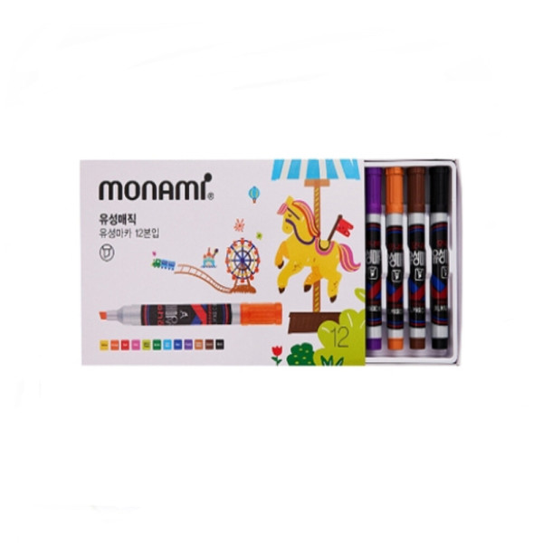 모나미 유성매직(사각촉) 12색 세트 9,600원
