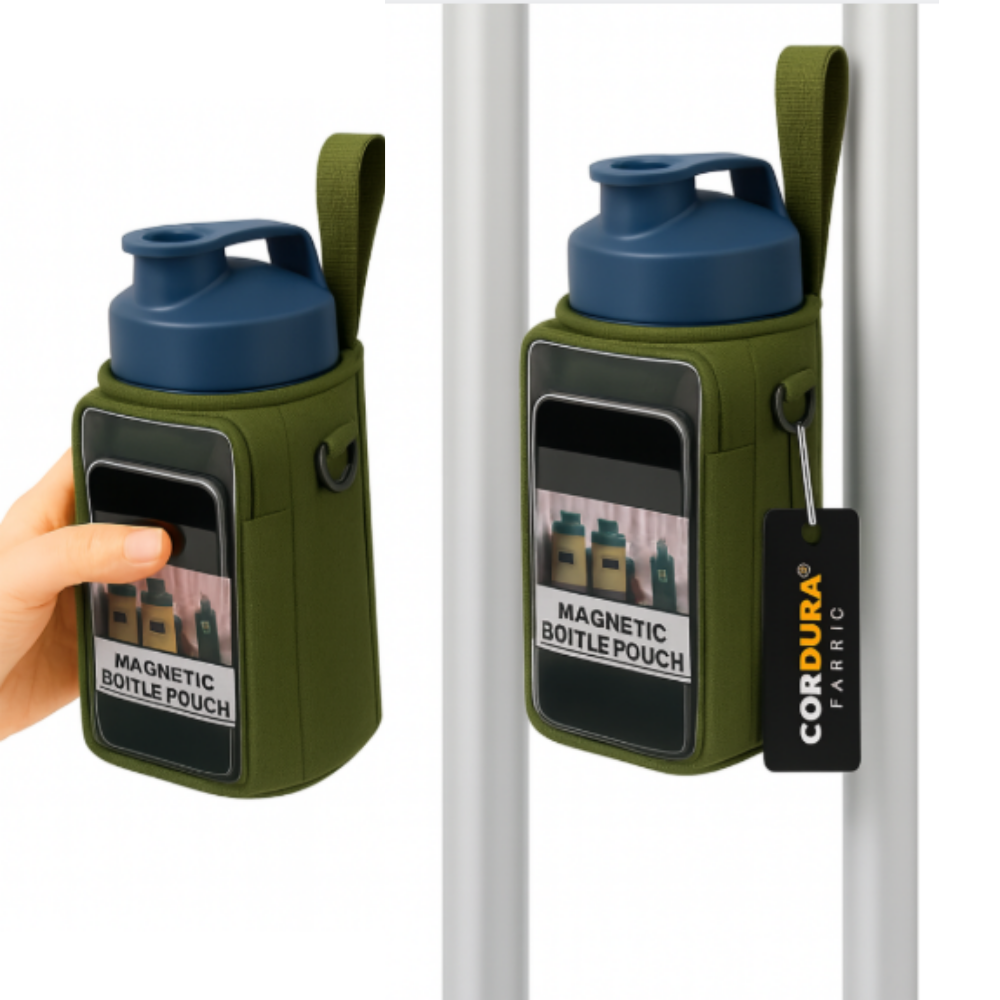 헬킹콩 투명 마그네틱 보틀 파우치 자석 물병 가방 핸드폰 터치, [투명 본체+스트랩]_ 카키, 1개 30,000원