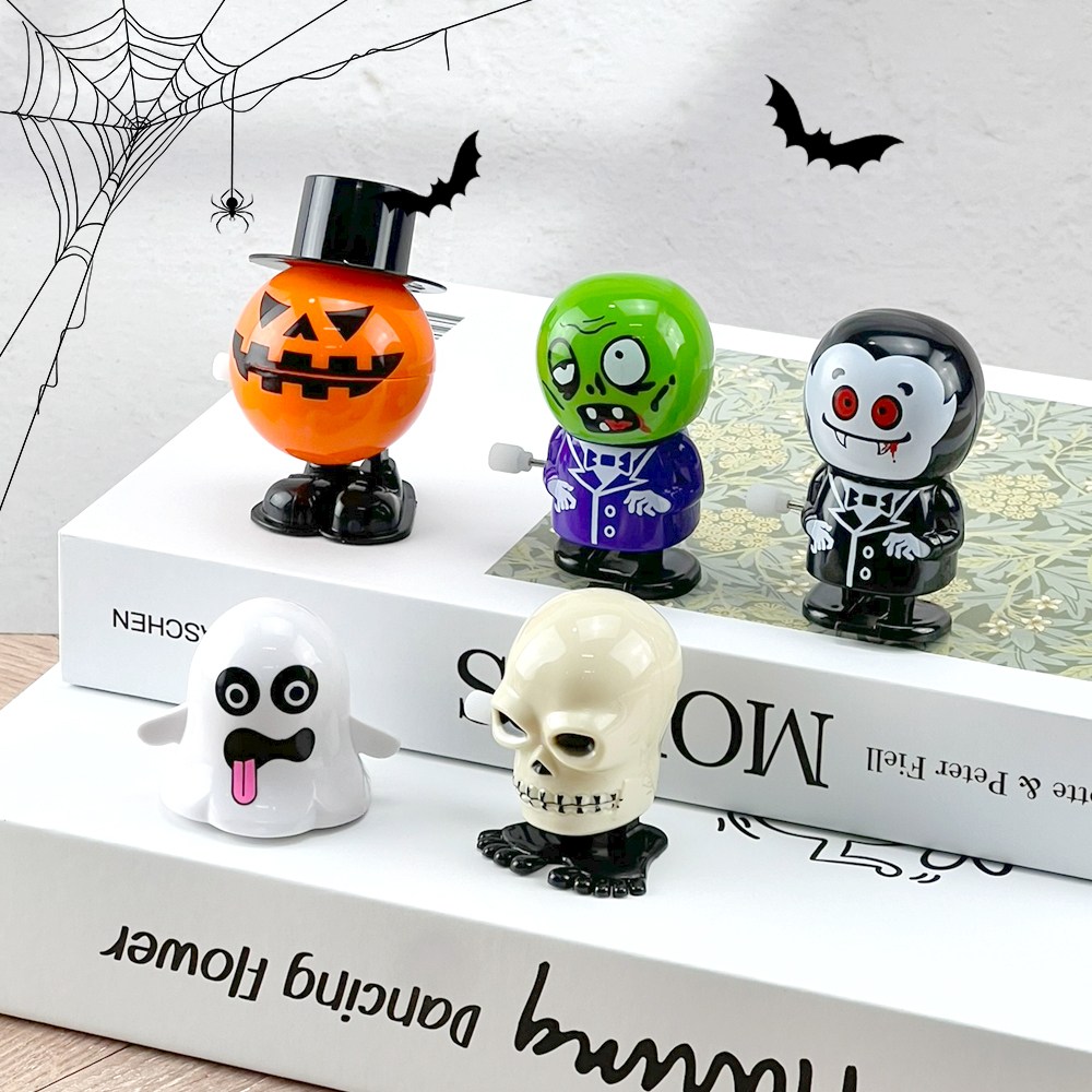 이지유 할로윈 태엽 장난감 세트 가챠 피규어 인형 통통이 유령 호박 해골 파티 소품, 5종, A세트 12,800원
