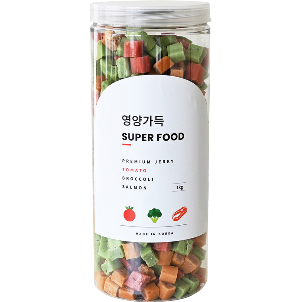 제로랩스 강아지 영양가득 져키, 혼합맛(토마토/브로콜리/연어), 1kg, 1개 17,900원