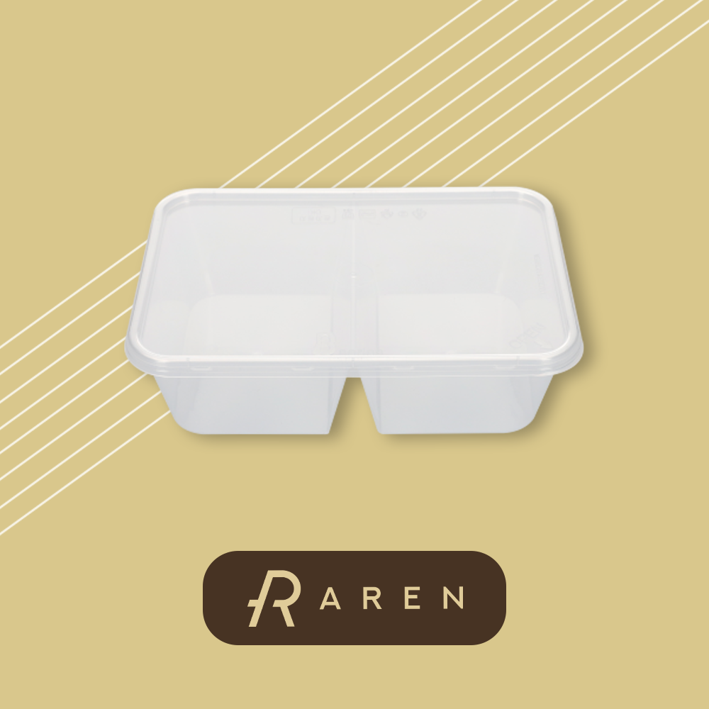 아렌 사출 B시리즈 직사각용기 2칸 650ml (B650-2칸) 투명 PP / 뚜껑포함, 1세트, 500개입 110,000원