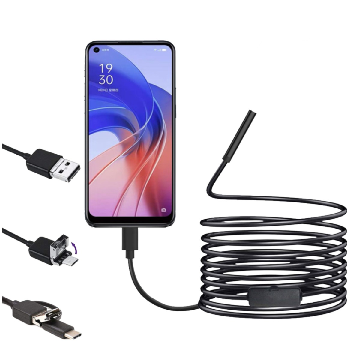 야토 HD 스마트폰 내시경 카메라 휴대폰 탐지 방수 배관 누수 3in1, 1개, 2미터 12,500원