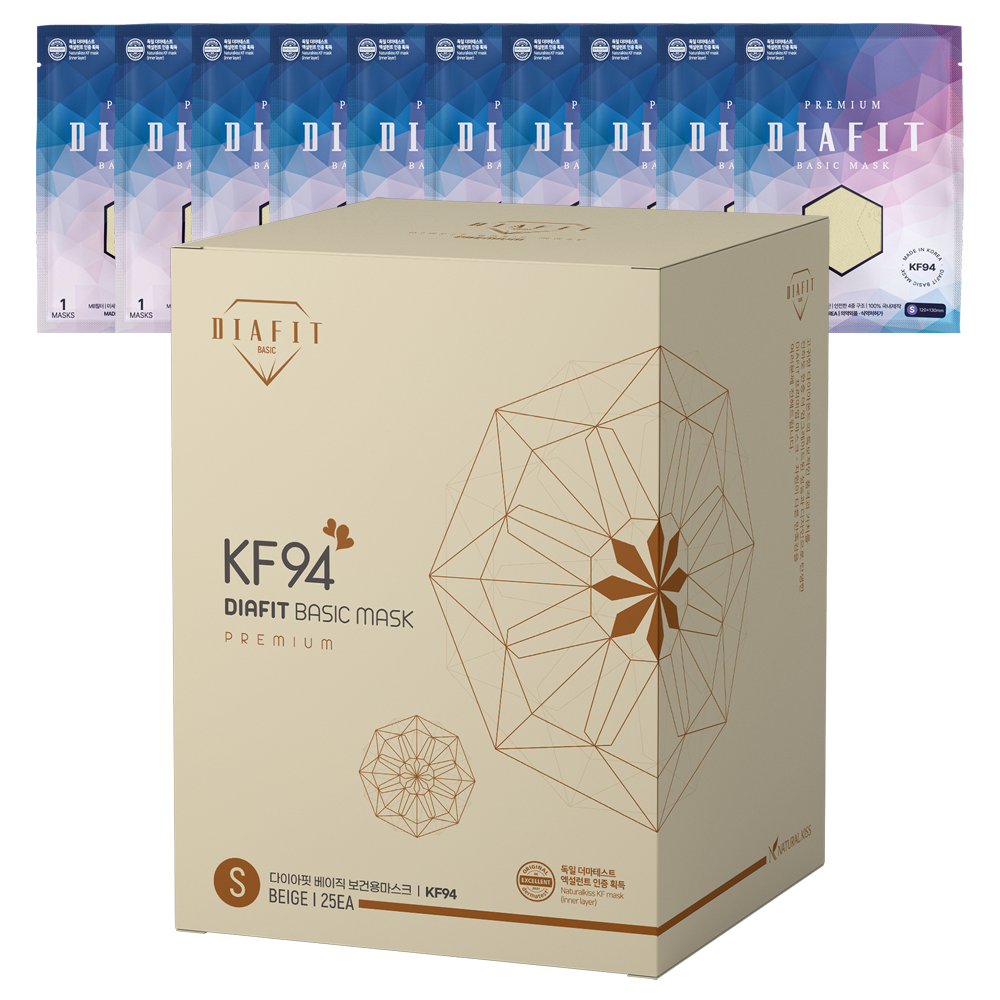 내추럴키스 다이아핏 KF94 국내생산 새부리형 개별포장 소형, 베이지, 100개, 1개입 30,900원