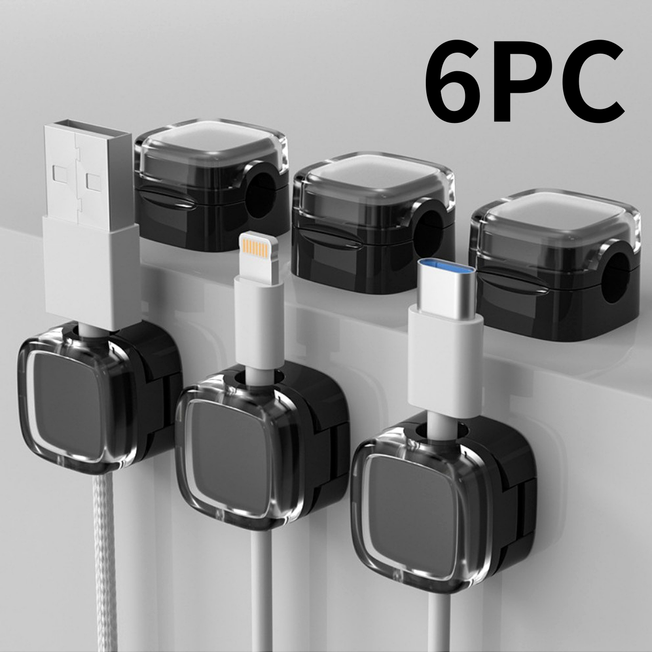 바라츠 마그네틱 케이블 홀더 usb 선정리 홀더 6개, 시크블랙*1세트 9,900원