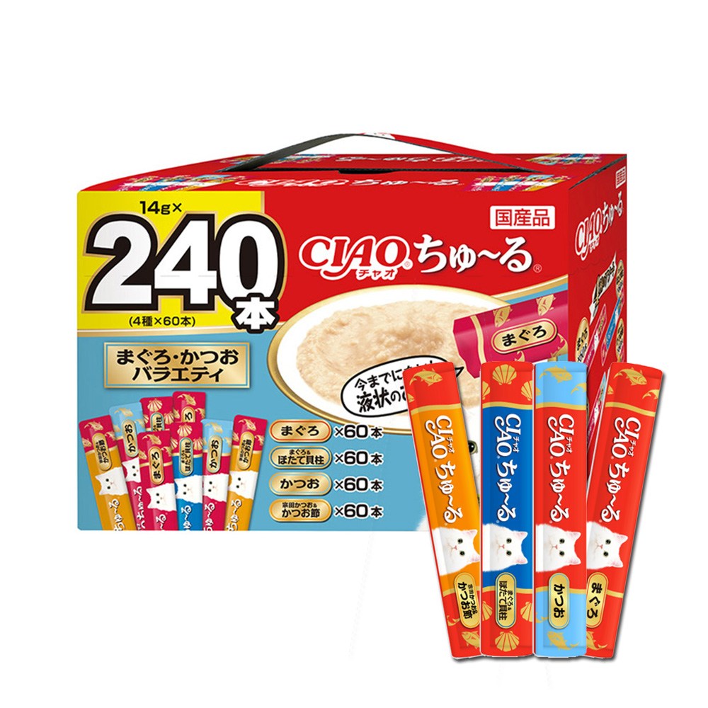 이나바 챠오츄르 240P 참치&가다랑어 버라이어티 고양이간식, 단일상품, 240개 120,190원