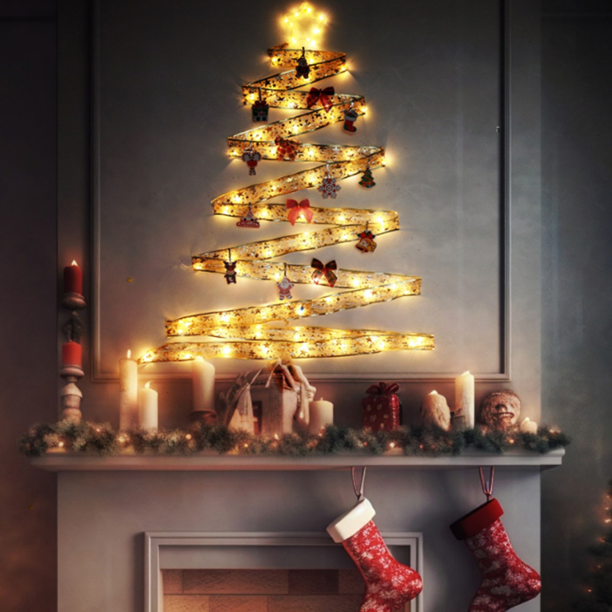 크리스마스 벽트리 장식 LED 전구 트리장식 세트 DIY 인테리어 무드등 20,800원