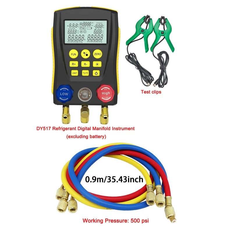 디지털 냉동 압력 게이지, 에어컨 온도 감지기, 다기능 진공 압력 테스트 도구 키트 152,700원