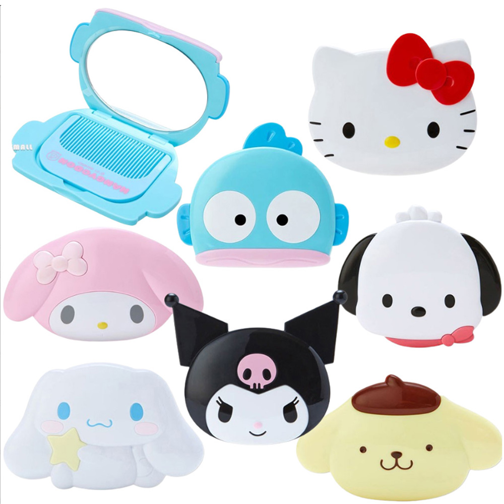 산리오 빗거울 세트 휴대용 미니 거울 손거울 마이멜로디 쿠로미 시나모롤 포차코 헬로키티 10,200원