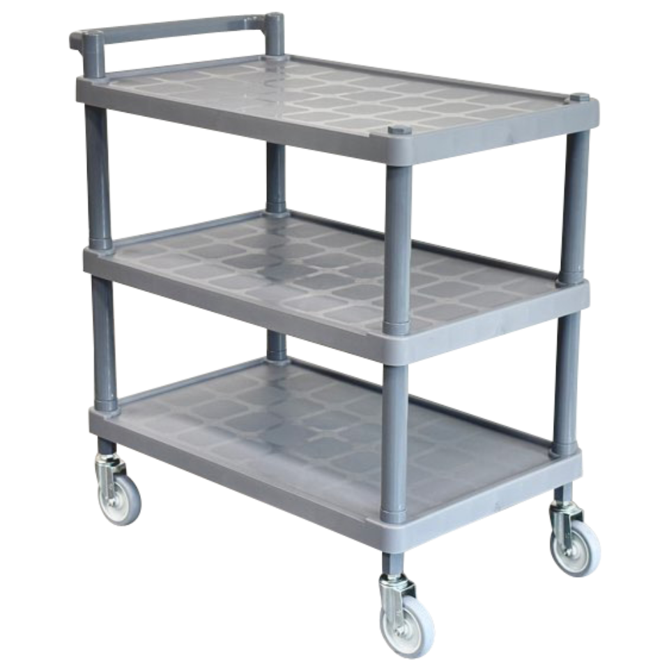 [국내생산] 유런 3단 플라스틱 서빙카트 식당카트 운반카트(ABS봉), 회색 59,900원