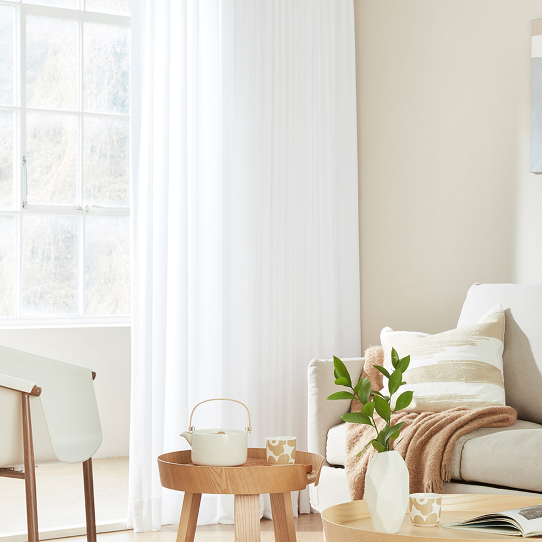 한샘 나비주름 비침 없는 밀크 쉬폰 속커튼 + 레일 세트 방문설치 131,520원