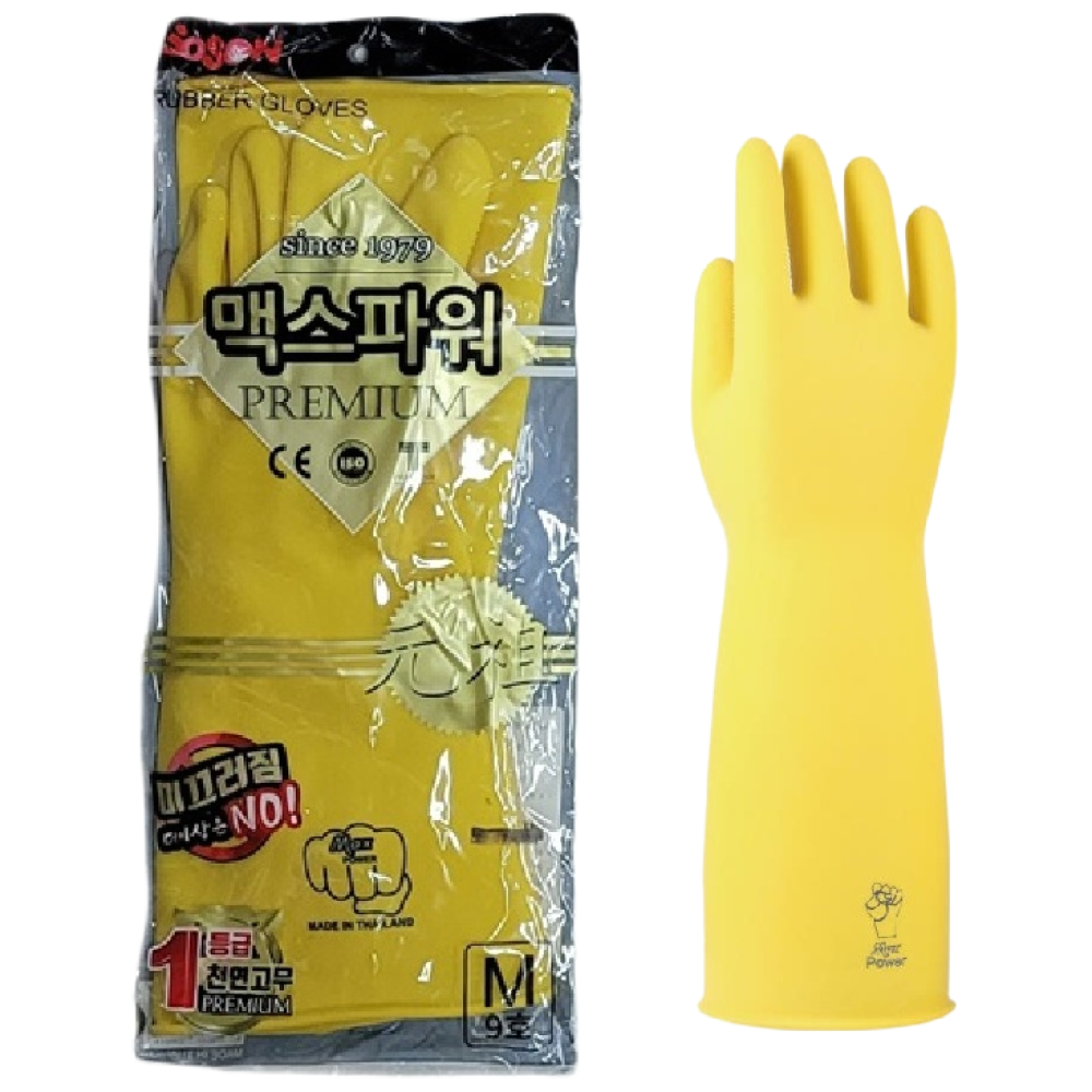 (10켤레) 맥스파워 공업용 고무장갑 TK 보생 수산업 임업 9호 10호, 황색, 중(M), 10개 26,000원