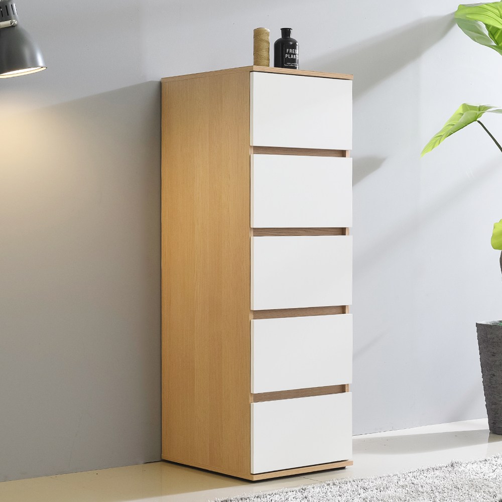 브랜디하우스 광폭 데일리 5단 서랍장 400, 오크화이트 135,000원