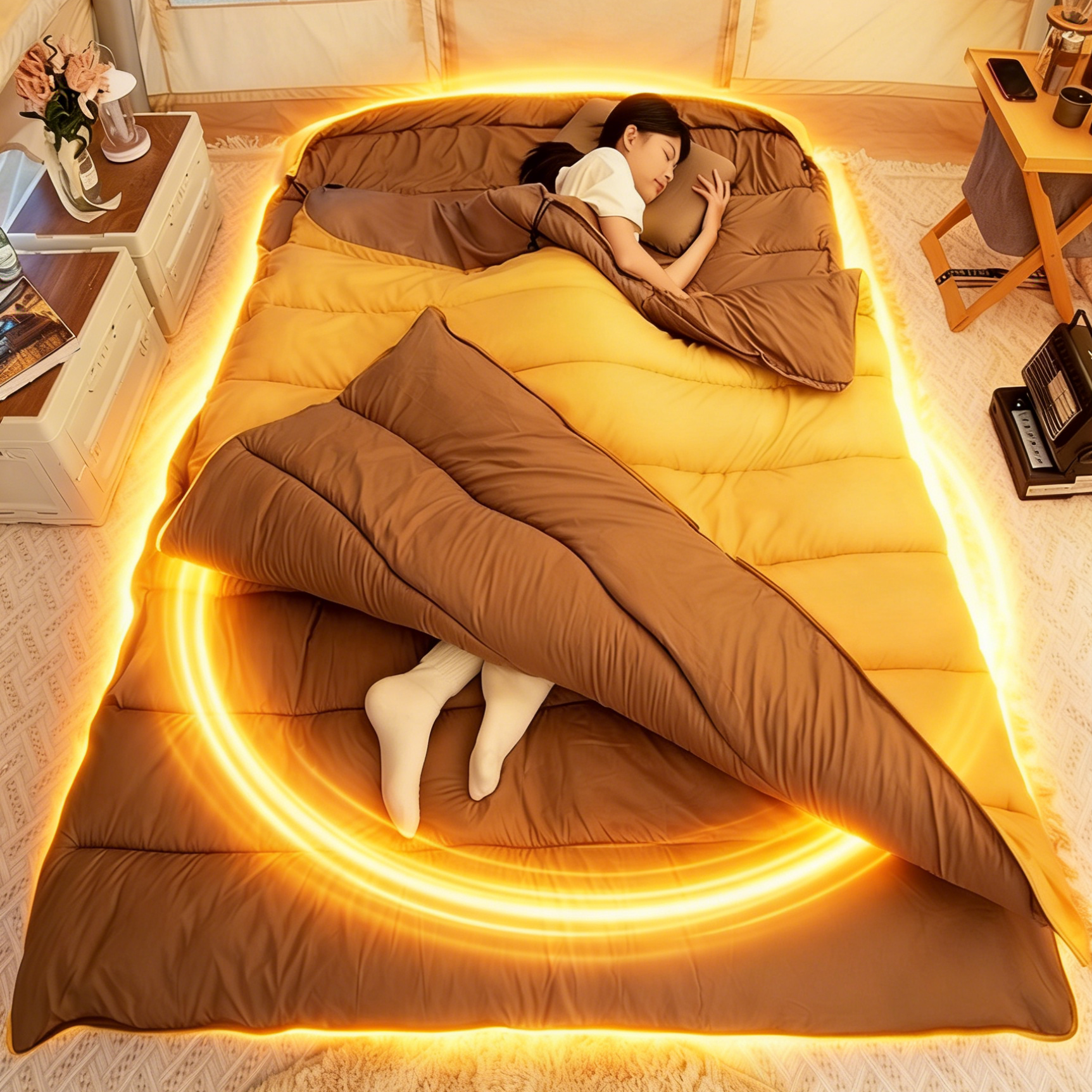 2인 침낭 더블 캠핑 침낭 커플 침낭  초대형공간 겨울 고급 침낭 가을 동계 방수 휴대용 야외 침낭 동계 이불 캠핑 차박 침낭 3.2KG + 압축가방 세트 54,900원