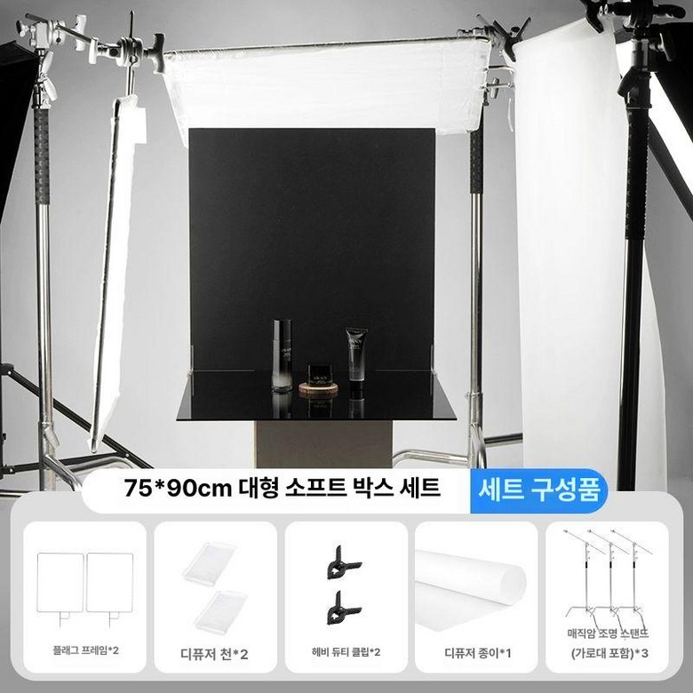 촬영 대형 스크린 유튜브 셀프배경천 확산판 반사판 스튜디오 사진 조명판, 1개, 75x90cm 소프트 라이트 세트 358,600원