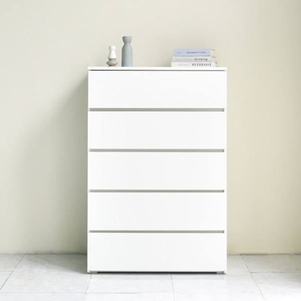 보루네오 [보루네오]화이트 핸들리스 속깊은 5단 광폭 서랍장 (가로 80cm, 높이 1.2m, 깊이 50cm) 151,470원