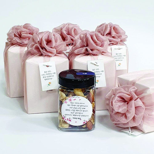 [은색초코] 견과류 답례품 믹스넛 - 고급 보자기포장, 1개 4,300원