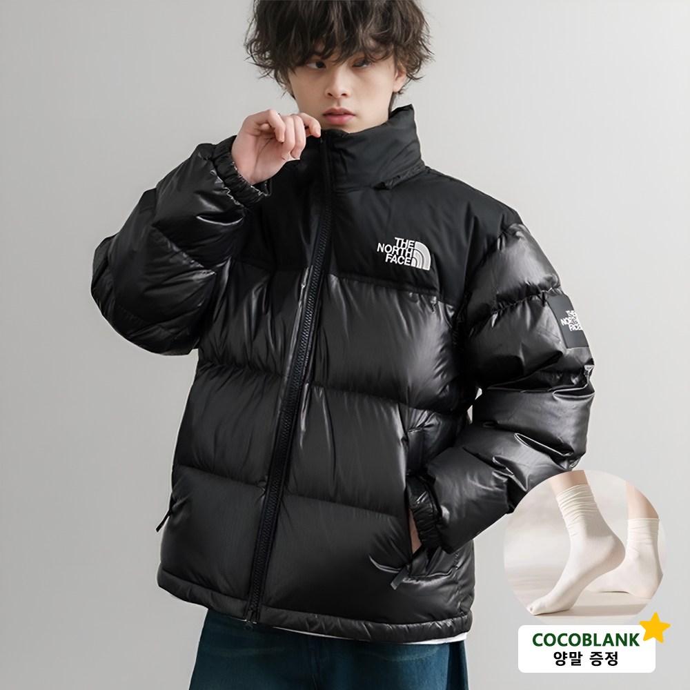 노스페이스 노벨티 화이트라벨 오리털 눕시 패딩 자켓 숏 유광 점퍼 블랙 COCOBLANK 양말증정 398,000원