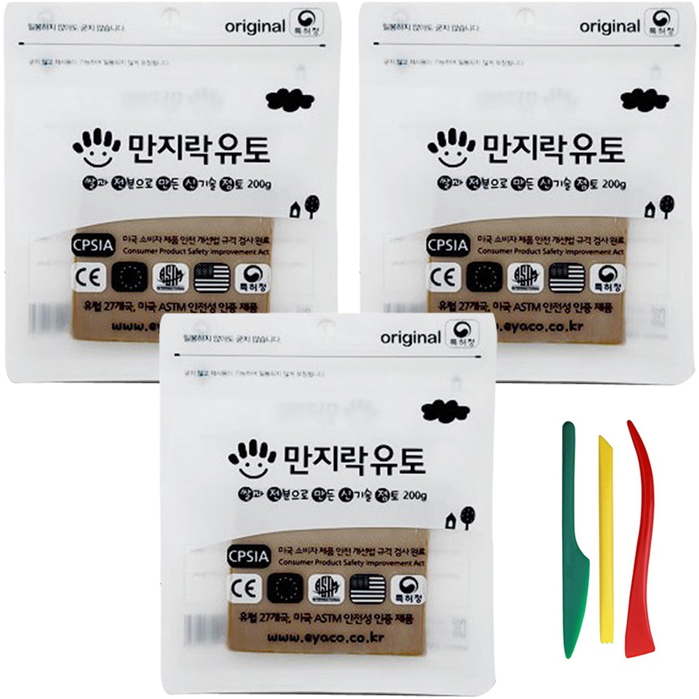 이야코 만지락 소프트 유토 200g x 3p + 주걱칼 3종 세트 18,530원
