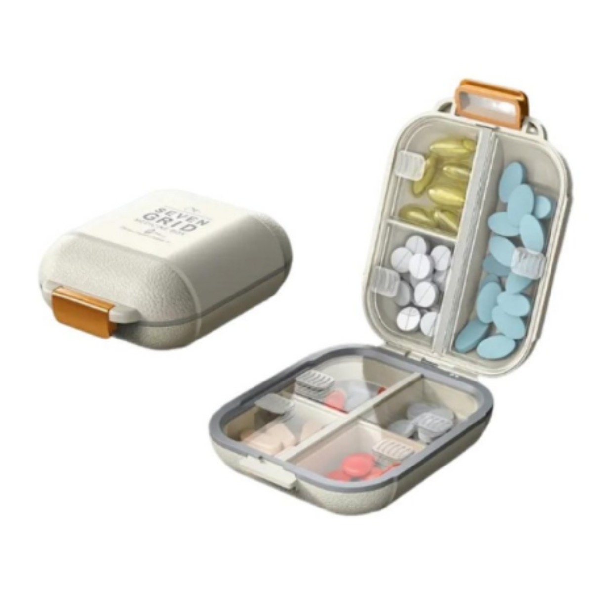 핸썸 휴대용 약통 알약 미니케이스 영양제 비타민 보관함, 크림브라운, 2개 15,900원