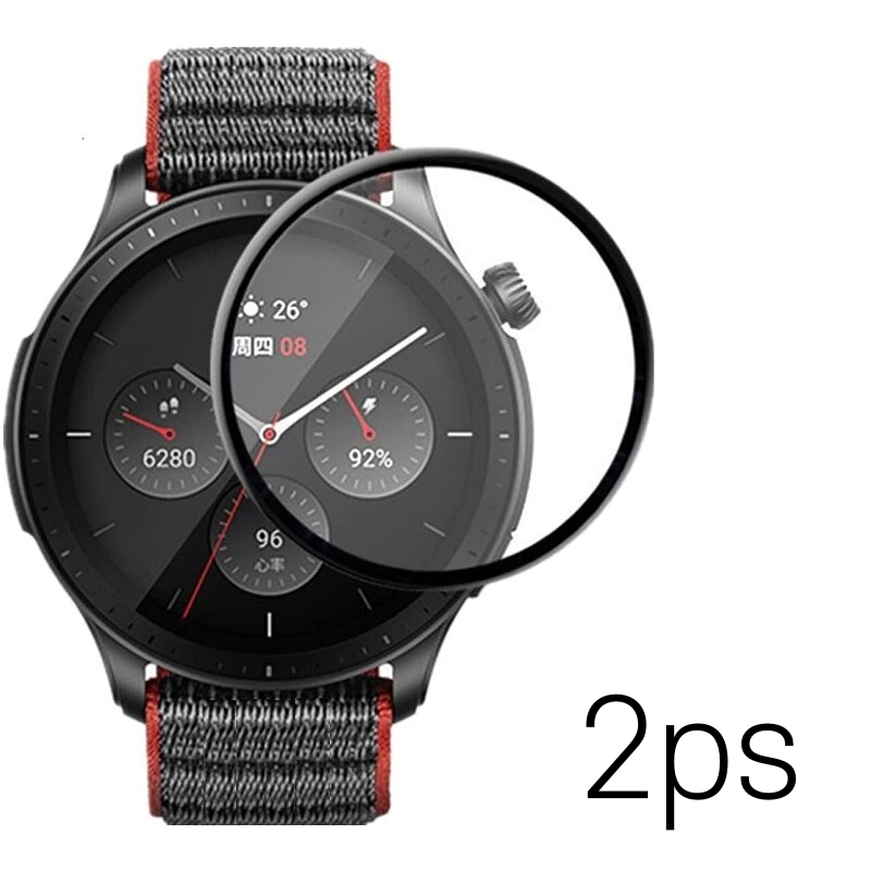 TAOMI 어메이즈핏 GTR4 호환 스트랩 스테인레스 메탈 벨크로 케이블 보호필름 풀커버 케이스, 11.액정보호필름-곡면필름2매입 2,900원