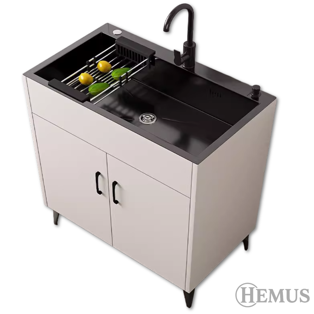 헤머스가구 소형 간이 싱크대 개수대 하부장 배수구 세트 사무실 씽크대 업소용 이동식 세면대 144,400원