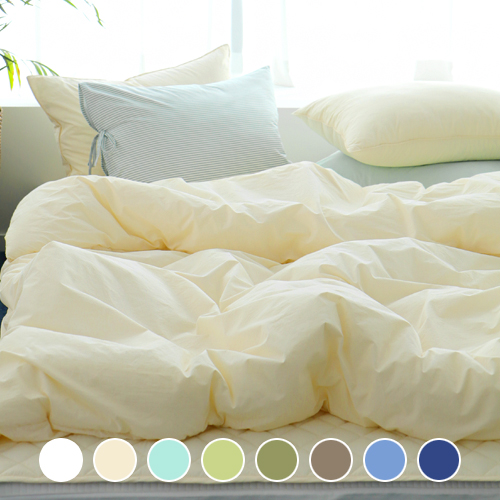 베이직톤 국내산 클래식 양면 바이오워싱 고밀도 80수 이불커버, 버터크림 95,900원