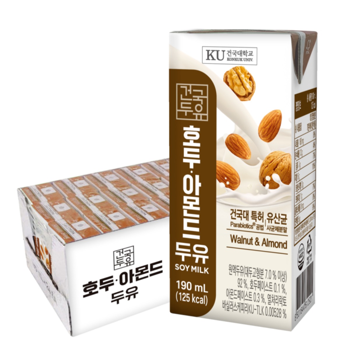[건국우유] 호두아몬드 두유 24팩, 190ml, 24개 11,510원